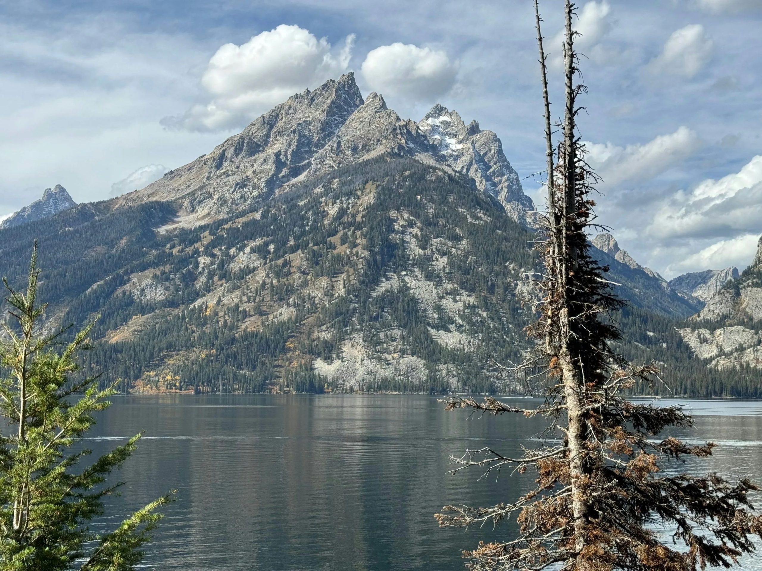 A view of a mountain and a body of water